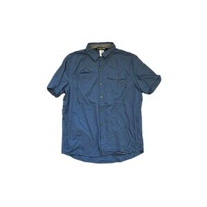 Coalatree Switchback Hiking Travel Shirt Mens XXL Blue Ripstop Zip Pocket